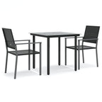 3-tlg. Garten-Essgruppe Poly Rattan und Stahl
