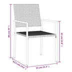 3-tlg. Garten-Essgruppe Poly Rattan und Stahl