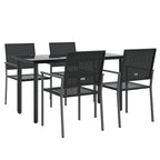 5-tlg. Garten-Essgruppe Poly Rattan und Stahl