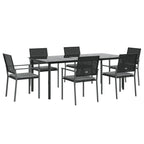 7-tlg. Garten-Essgruppe mit Kissen Poly Rattan und Stahl