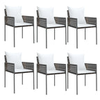 Gartenstühle mit Kissen 6 Stk. Braun 54x61x83 cm Poly Rattan