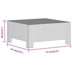 6-tlg. Garten-Lounge-Set mit Kissen Grau Poly Rattan
