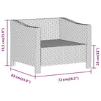 6-tlg. Garten-Lounge-Set mit Kissen Grau Poly Rattan