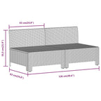 7-tlg. Garten-Lounge-Set mit Kissen Grau Poly Rattan