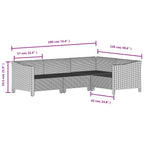 8-tlg. Garten-Lounge-Set mit Kissen Grau Poly Rattan