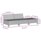 6-tlg. Garten-Lounge-Set mit Kissen Grau Poly Rattan