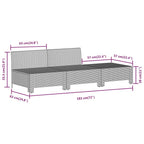 9-tlg. Garten-Lounge-Set mit Kissen Grau Poly Rattan