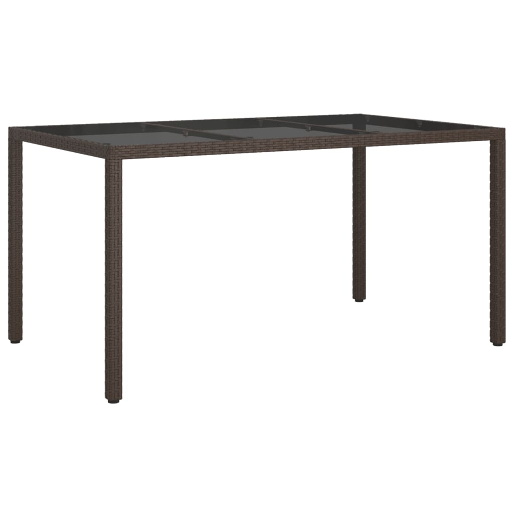 5-tlg. Garten-Essgruppe mit Kissen Braun Poly Rattan