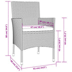 9-tlg. Garten-Essgruppe mit Kissen Braun Poly Rattan