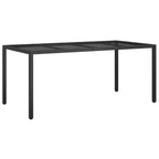 9-tlg. Garten-Essgruppe mit Kissen Schwarz Poly Rattan