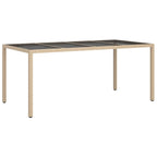 9-tlg. Garten-Essgruppe mit Kissen Beige Poly Rattan