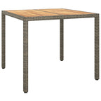 3-tlg. Garten-Essgruppe mit Kissen Grau Poly Rattan