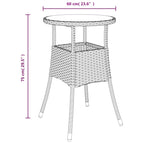 3-tlg. Garten-Bistro-Set mit Kissen Beige Poly Rattan