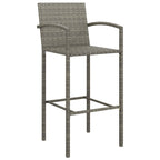 5-tlg. Gartenbar-Set Grau Poly Rattan