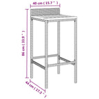 11-tlg. Gartenbar-Set Grau Poly Rattan & Massivholz Akazie