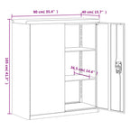 Aktenschrank Weiß 90x40x105 cm Stahl