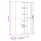Aktenschrank Hellgrau 90x40x200 cm Stahl