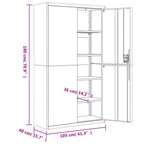 Aktenschrank Hellgrau 105x40x180 cm Stahl