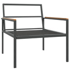 4-tlg. Garten-Lounge-Set mit Kissen Anthrazit Stahl
