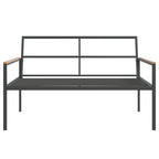 4-tlg. Garten-Lounge-Set mit Kissen Anthrazit Stahl