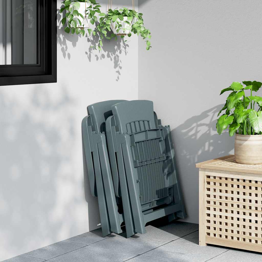 Gartenstühle 2 Stk. Verstellbar Grün PP
