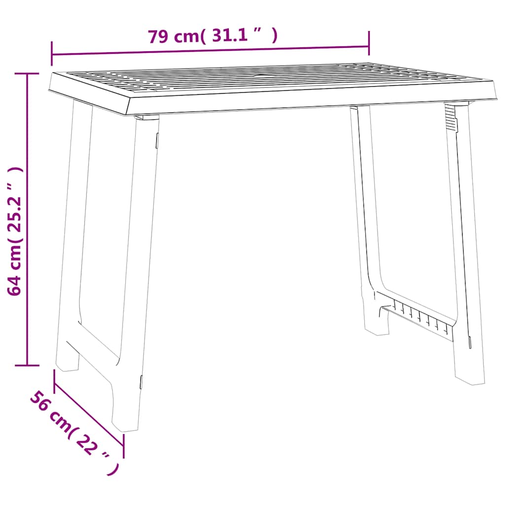 Campingtisch 79x56x64 cm Holzoptik