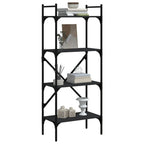Bücherregal 4 Fächer Schwarz 56x31,5x138,5 cm Holzwerkstoff