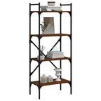 Bücherregal 4 Fächer Braun Eiche 56x31,5x138,5 cm Holzwerkstoff