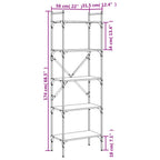 Bücherregal 5 Fächer Grau Sonoma 56x31,5x174 cm Holzwerkstoff