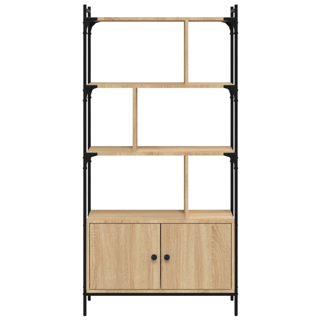 Bücherregal mit Türen Sonoma-Eiche 76,5 x 30 x 154,5 cm Holzwerkstoff
