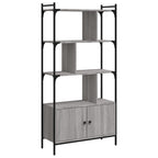 Bücherregal mit Türen Grau Sonoma 76,5x30x154,5cm Holzwerkstoff