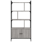 Bücherregal mit Türen Grau Sonoma 76,5x30x154,5cm Holzwerkstoff