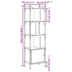Bücherregal mit Tür Grau Sonoma 44,5x30x154,5 cm Holzwerkstoff