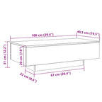 Couchtisch Betongrau 100x49,5x31 cm Holzwerkstoff