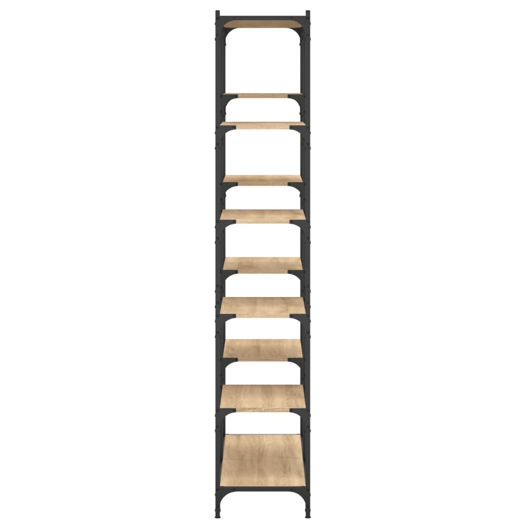 Bücherregal Sonoma Eiche 100x32x170 cm Holzwerkstoff und Eisen