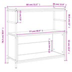 Bücherregal Sonoma-Eiche 80x30x78,5 cm Holzwerkstoff und Eisen