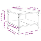 Couchtisch Schwarz 55x55x40 cm Holzwerkstoff