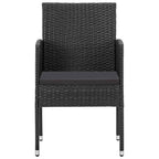 9-tlg. Garten-Essgruppe Schwarz Poly Rattan und Stahl