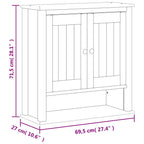 Bad-Wandschrank BERG Schwarz 69,5x27x71,5 cm Massivholz