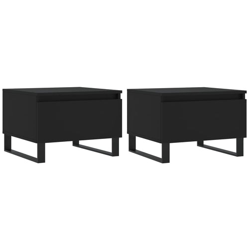Couchtische 2 Stk. Schwarz 50x46x35 cm Holzwerkstoff