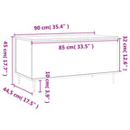 Couchtisch Braun Eichen-Optik 90x44,5x45 cm Holzwerkstoff
