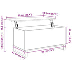 Couchtisch Grau Sonoma 90x44,5x45 cm Holzwerkstoff