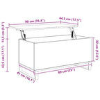 Couchtisch Braun Eichen-Optik 90x44,5x45 cm Holzwerkstoff