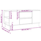 Couchtisch Weiß 102x44,5x50 cm Holzwerkstoff