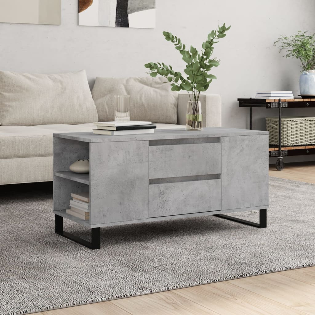Couchtisch Betongrau 102x44,5x50 cm Holzwerkstoff