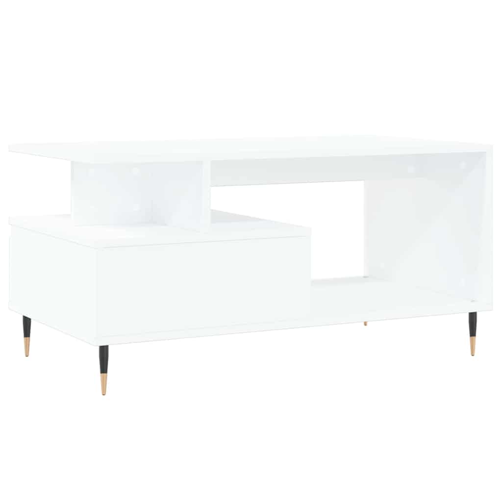 Couchtisch Weiß 90x49x45 cm Holzwerkstoff