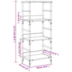 Bücherregal Grau Sonoma 50x33x117,5 cm Holzwerkstoff