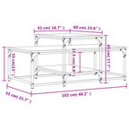 Couchtisch Grau Sonoma 102x60x45 cm Holzwerkstoff