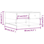 Couchtisch Sonoma-Eiche 80x80x40 cm Holzwerkstoff