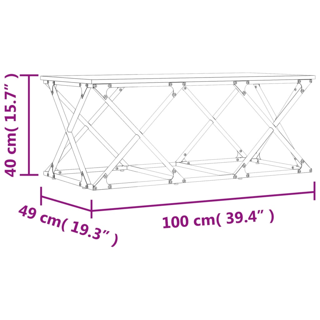 Couchtisch Sonoma-Eiche 100x49x40 cm Holzwerkstoff